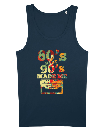 80s Baby 90s Made Me Cassette Retro Navy