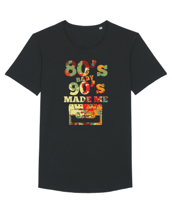 80s Baby 90s Made Me Cassette Retro Black