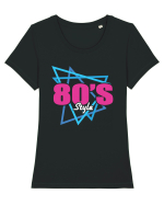 80s Style Tricou mânecă scurtă guler larg fitted Damă Expresser