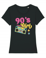 90s Party Girl Party Vintage Tricou mânecă scurtă guler larg fitted Damă Expresser