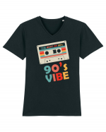 90s Vibe Cassette Tape Tricou mânecă scurtă guler V Bărbat Presenter