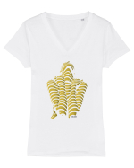 Line-up, gold  Tricou mânecă scurtă guler V Damă Evoker