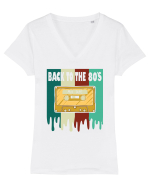 Back To The 80s Cassette Tape Tricou mânecă scurtă guler V Damă Evoker