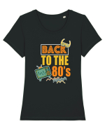 Back To The 80s Vintage Style Tricou mânecă scurtă guler larg fitted Damă Expresser