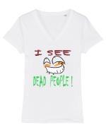 I see dead people Tricou mânecă scurtă guler V Damă Evoker