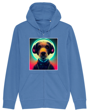 cute dog dj Bright Blue