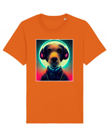 cute dog dj Bright Orange