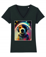 dj dog Tricou mânecă scurtă guler V Damă Evoker