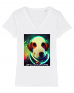 dogs lover Tricou mânecă scurtă guler V Damă Evoker