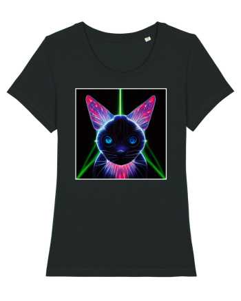 neon cat Black