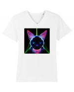 neon cat Tricou mânecă scurtă guler V Bărbat Presenter