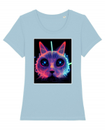 electro cat Tricou mânecă scurtă guler larg fitted Damă Expresser