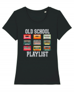 Cassette Tape Music Old School Playlist Tricou mânecă scurtă guler larg fitted Damă Expresser