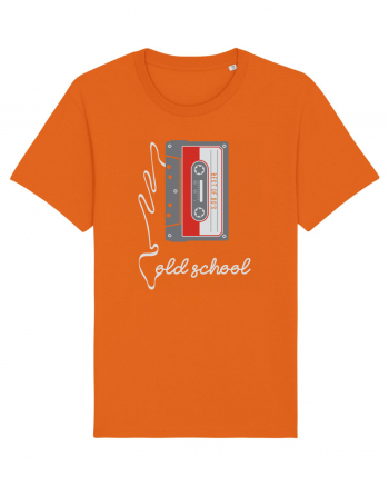 Cassette Tape Old School 80s Retro Bright Orange