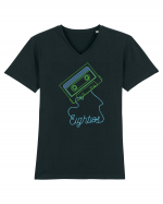 Eighties Cassette Tape 80s Retro Tricou mânecă scurtă guler V Bărbat Presenter