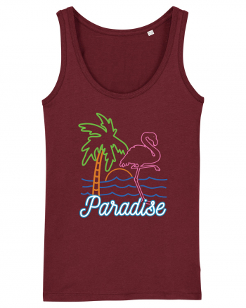 Flamingo Paradise Vintage 80s Burgundy