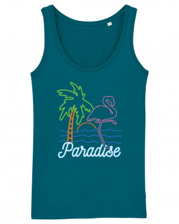 Flamingo Paradise Vintage 80s Ocean Depth