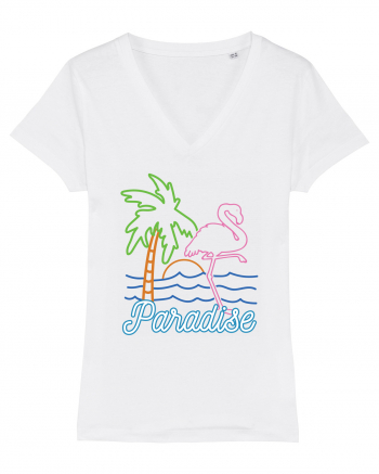 Flamingo Paradise Vintage 80s White