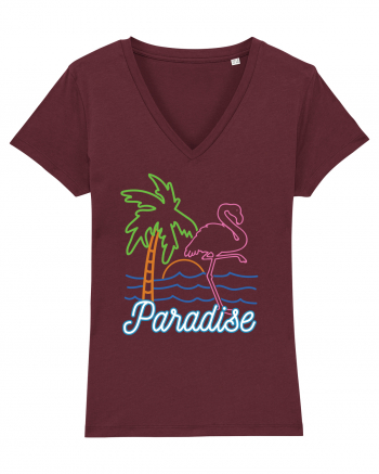 Flamingo Paradise Vintage 80s Burgundy