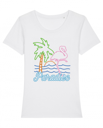 Flamingo Paradise Vintage 80s White