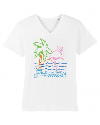 Flamingo Paradise Vintage 80s White