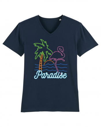 Flamingo Paradise Vintage 80s French Navy