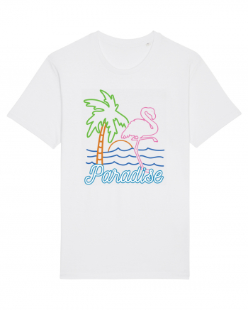 Flamingo Paradise Vintage 80s White