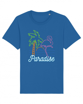 Flamingo Paradise Vintage 80s Royal Blue