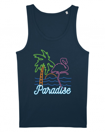 Flamingo Paradise Vintage 80s Navy