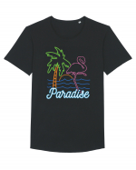 Flamingo Paradise Vintage 80s Tricou mânecă scurtă guler larg Bărbat Skater