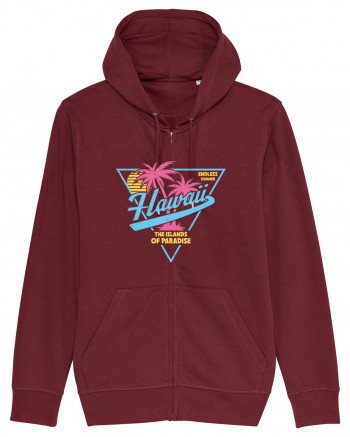 Hawaii 80s Retro Style Burgundy