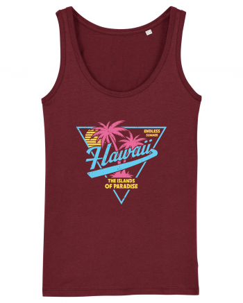 Hawaii 80s Retro Style Burgundy