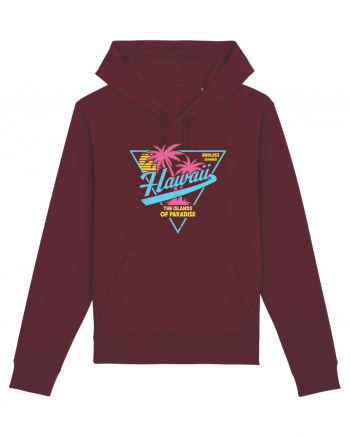 Hawaii 80s Retro Style Burgundy