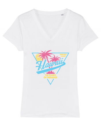 Hawaii 80s Retro Style White