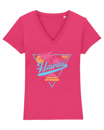 Hawaii 80s Retro Style Raspberry