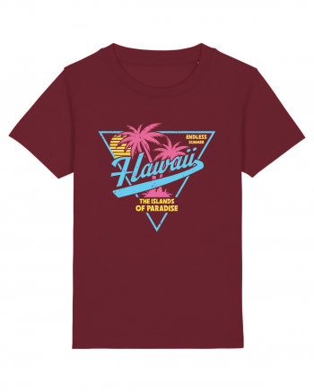 Hawaii 80s Retro Style Burgundy