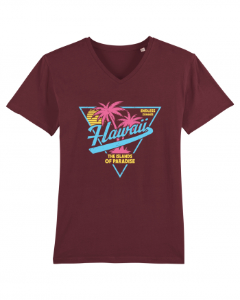 Hawaii 80s Retro Style Burgundy