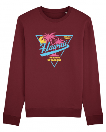 Hawaii 80s Retro Style Burgundy