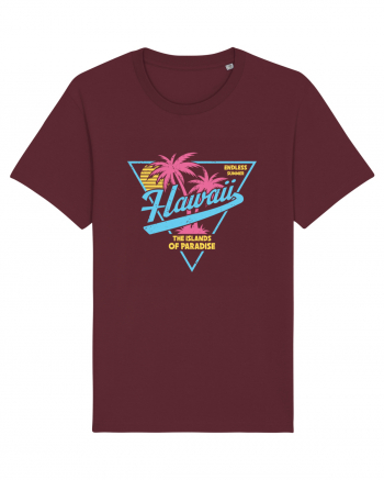 Hawaii 80s Retro Style Burgundy