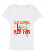 Hip Hop 80s 90s Graffiti Cassette Retro Tricou mânecă scurtă guler V Damă Evoker