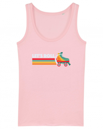 Let's Roll Skating Skater Vintage 70s 80s Cotton Pink