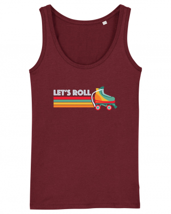 Let's Roll Skating Skater Vintage 70s 80s Burgundy