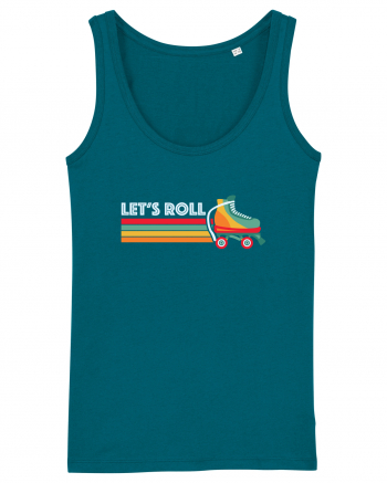 Let's Roll Skating Skater Vintage 70s 80s Ocean Depth