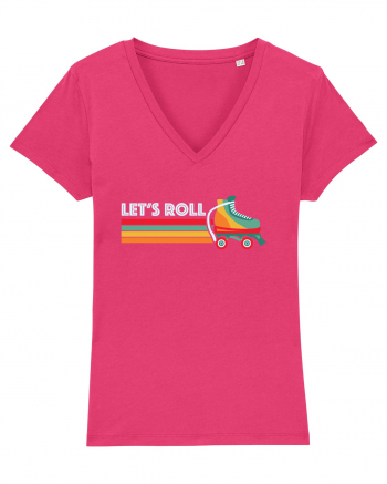 Let's Roll Skating Skater Vintage 70s 80s Raspberry