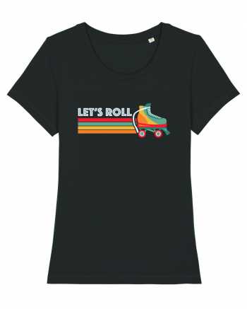 Let's Roll Skating Skater Vintage 70s 80s Black