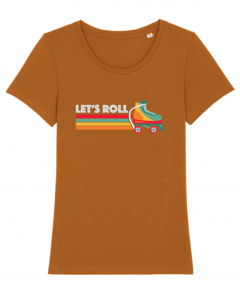 Let's Roll Skating Skater Vintage 70s 80s Roasted Orange