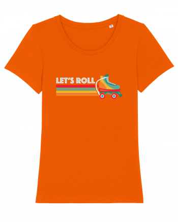 Let's Roll Skating Skater Vintage 70s 80s Bright Orange