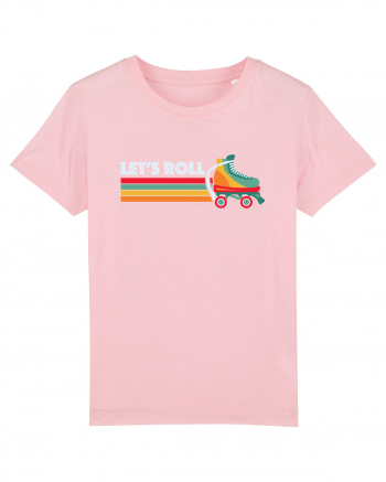 Let's Roll Skating Skater Vintage 70s 80s Cotton Pink