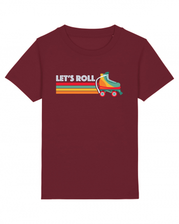 Let's Roll Skating Skater Vintage 70s 80s Burgundy