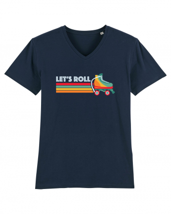 Let's Roll Skating Skater Vintage 70s 80s French Navy